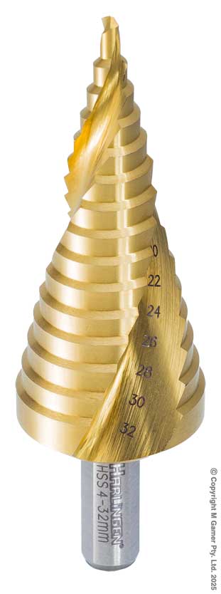 4-32mm Spiral Flute Step Drill - 2mm Increments